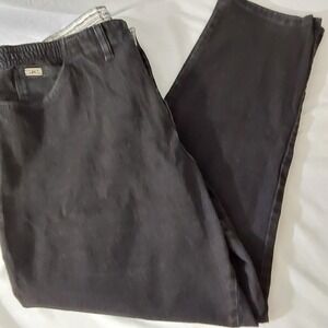 Lee Jeans Women's Size 18W Black Denim Jeans, Elastic Waist, Logo on the Back